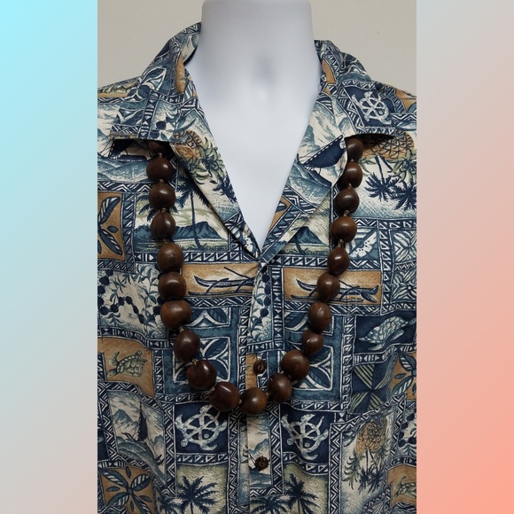 Pacific Legend Mens Hawaiian Shirt Size XL w/ Bead - Picture 2 of 4